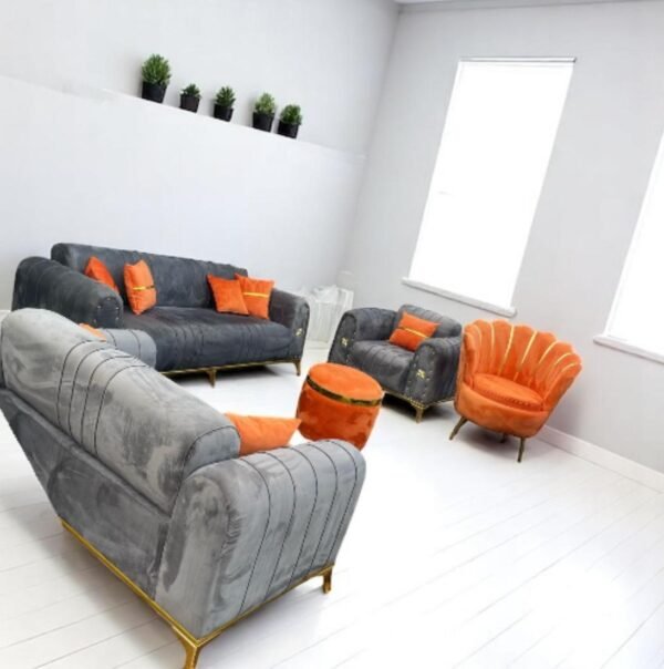 Salon 06 places+1 fauteuil 5 doigts+ Pouf